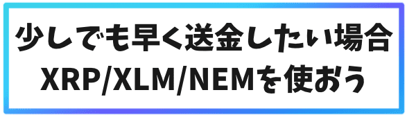 少しでも早く送金したい場合3つの通貨を使おう